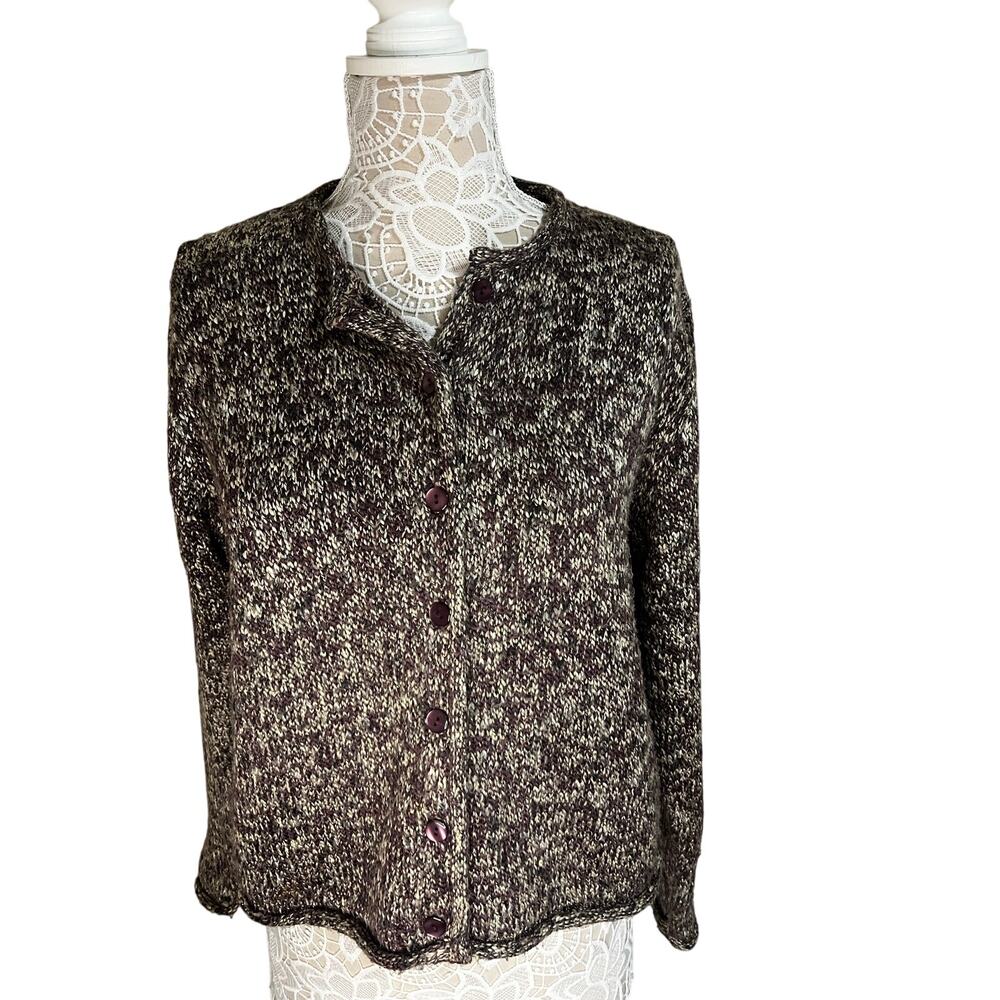 Christopher & Banks Purple and Gray Cozy Cardigan- Womens Size Medium
